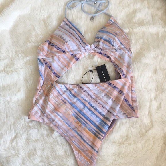 Dolce Vita Peach Cloud Cut Out Swimsuit - Picture 5 of 8